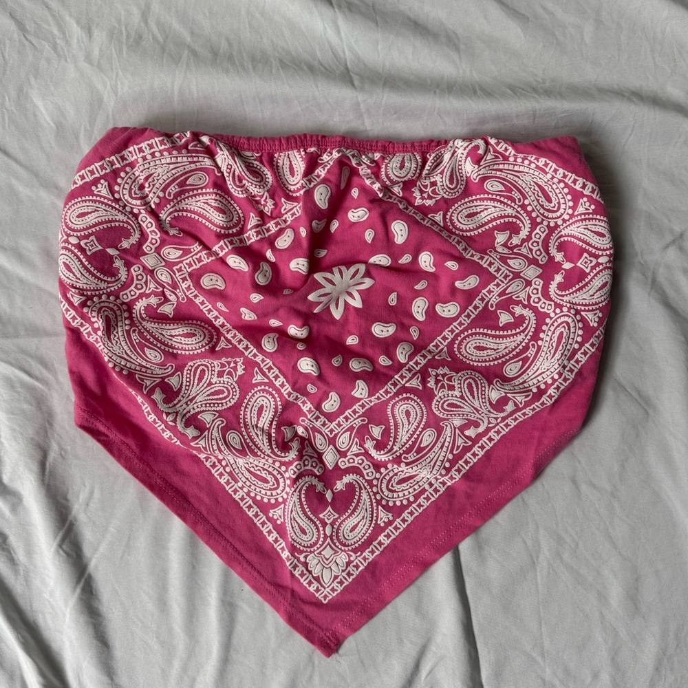 Pink Paisley Bandana Top